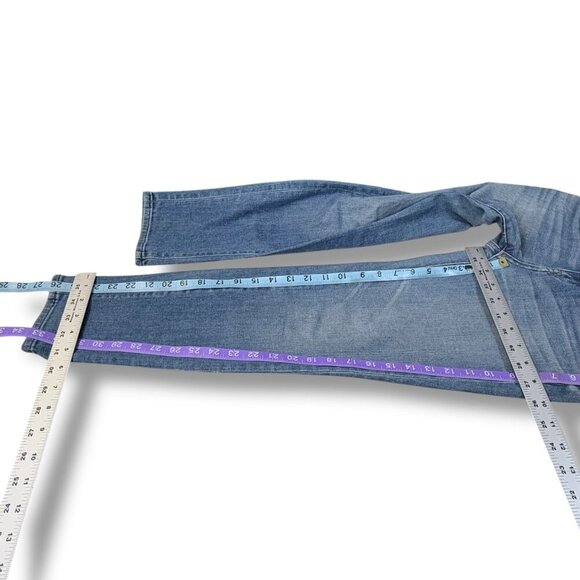 Uniclo Jeans Womens Sz 22" Mid-Rise Slim Tapered Blue Medium Wash Stretch Denim - Picture 8 of 11